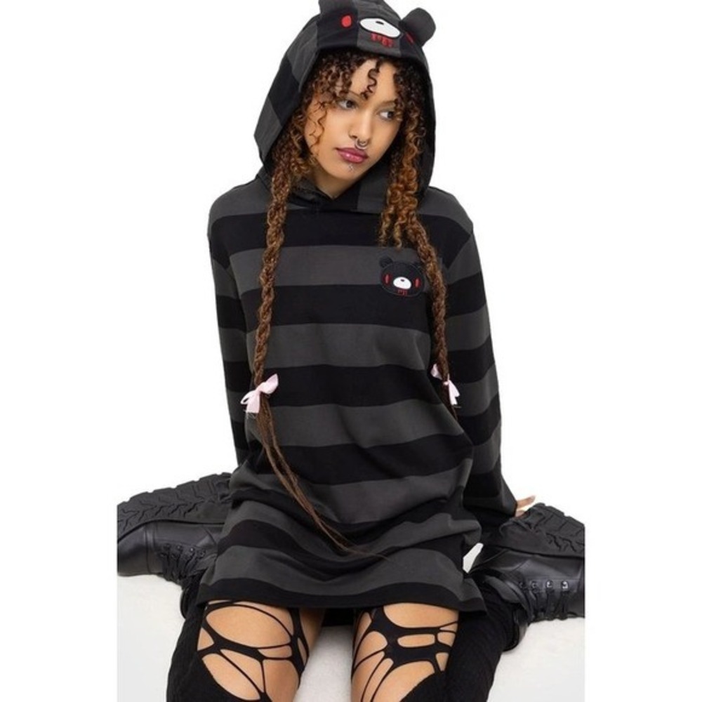 Killstar X Gloomy Harajuku hooded sweater dress lose fit goth XS
